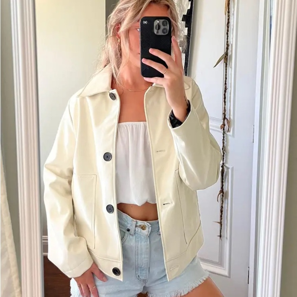 NVLT Anthropology Vegan Leather Light Jacket • NWT